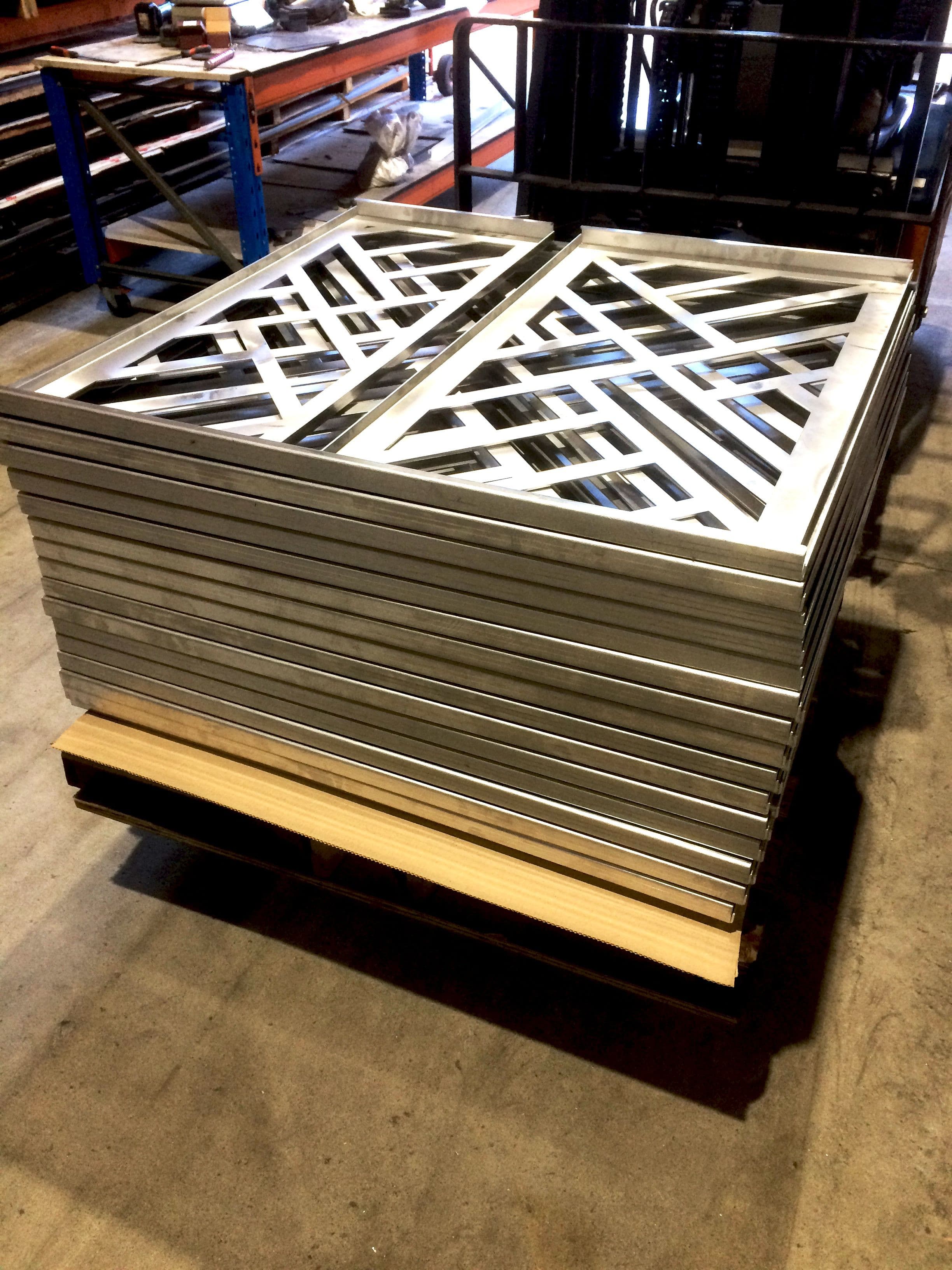 Stainless steel panels, lasercut & folded